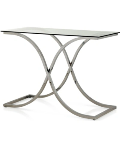 Furniture Of America Sarif Glass Top Console Table In Silver