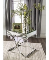 FURNITURE OF AMERICA XANDER SQUARE MIRRORED END TABLE