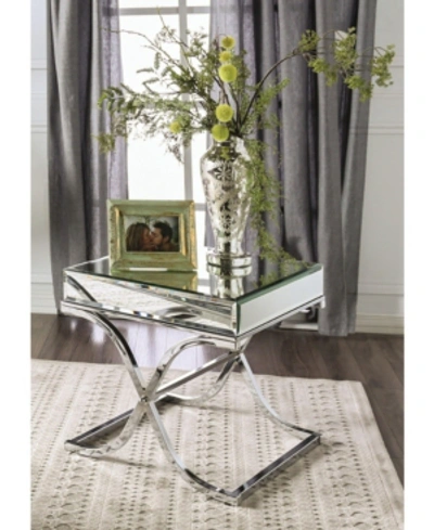 Furniture Of America Xander Square Mirrored End Table In Silver