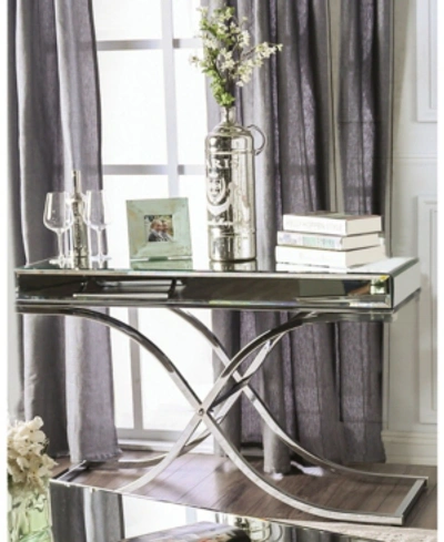Furniture Of America Xander Mirrored Console Table In Silver