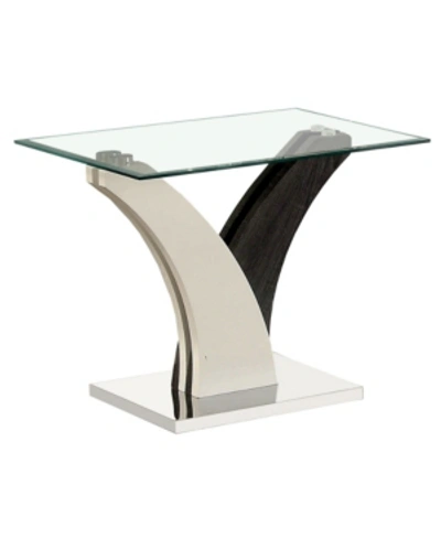 Furniture Of America Tri Glass Top End Table In White