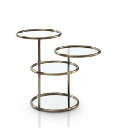 Furniture Of America Loli Glass Top End Table In Brass