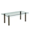 FURNITURE OF AMERICA KARNETTE GLASS TOP COFFEE TABLE