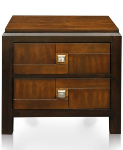 Furniture Of America Delia Transitional Acacia-paneled Nightstand In Brown