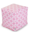 MAJESTIC HOME GOODS LINKS OTTOMAN POUF CUBE WITH REMOVABLE COVER 17" X 17"