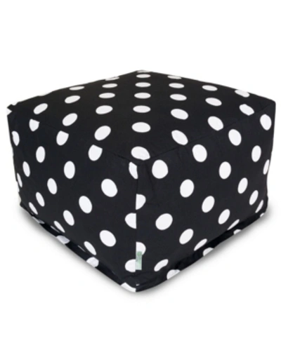 Majestic Home Goods Large Polka Dot Ottoman Square Pouf 27" X 17" In Black