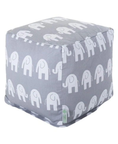 Majestic Home Goods Ellie Ottoman Pouf Cube 17" X 17" In Gray