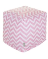 MAJESTIC HOME GOODS CHEVRON OTTOMAN POUF CUBE WITH REMOVABLE COVER 17" X 17"