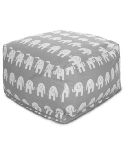 Majestic Home Goods Ellie Ottoman Square Pouf 27" X 17" In Gray