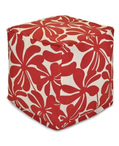 Majestic Home Goods Pentation Ottoman Pouf Cube 17" X 17" In Red