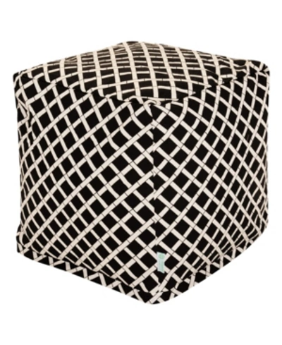 Majestic Home Goods Ottoman Pouf Cube 17" X 17" In Black