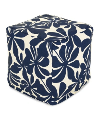 Majestic Home Goods Pentation Ottoman Pouf Cube 17" X 17" In Navy