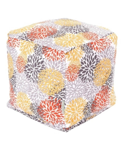 Majestic Home Goods Booms Ottoman Pouf Cube 17" X 17" In Yellow