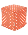 MAJESTIC HOME GOODS IKAT DOT OTTOMAN POUF CUBE 17" X 17"