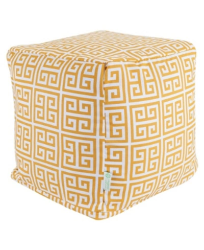 Majestic Home Goods Towers Ottoman Pouf Cube 17" X 17" In Yellow