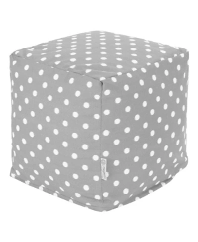 Majestic Home Goods Ikat Dot Ottoman Pouf Cube 17" X 17" In Gray