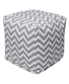Majestic Home Goods Chevron Ottoman Pouf Cube With Removable Cover 17" X 17" In Gray
