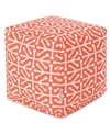 Majestic Home Goods Aruba Ottoman Pouf Cube 17" X 17" In Orange