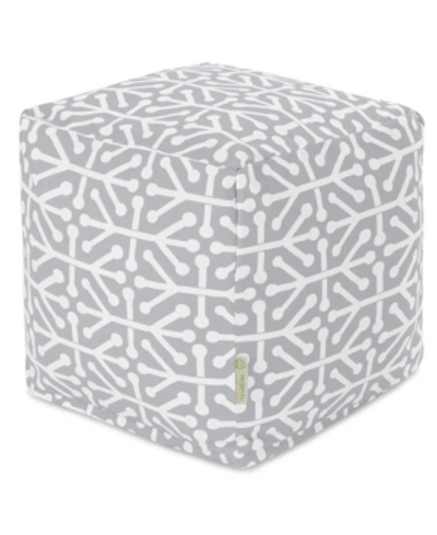 Majestic Home Goods Aruba Ottoman Pouf Cube 17" X 17" In Gray