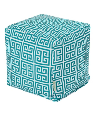 Majestic Home Goods Towers Ottoman Pouf Cube 17" X 17" In Teal