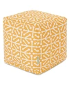 Majestic Home Goods Aruba Ottoman Pouf Cube 17" X 17" In Yellow