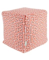 Majestic Home Goods Towers Ottoman Pouf Cube 17" X 17" In Orange