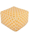 MAJESTIC HOME GOODS LINKS OTTOMAN SQUARE POUF WITH REMOVABLE COVER 27" X 17"