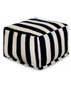 MAJESTIC HOME GOODS VERTICAL STRIPE OTTOMAN SQUARE POUF 27" X 17"