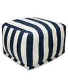 Majestic Home Goods Vertical Stripe Ottoman Square Pouf 27" X 17" In Navy