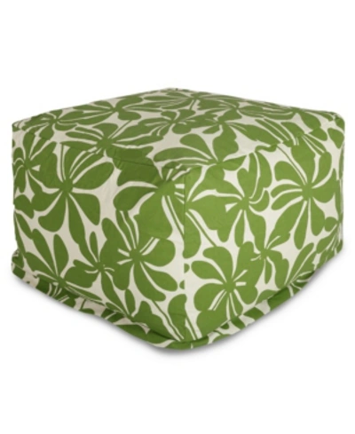 Majestic Home Goods Plantation Ottoman Square Pouf 27" X 17" In Sage