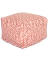 Majestic Home Goods Towers Ottoman Square Pouf 27" X 17" In Orange