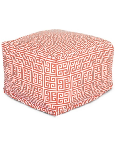 Majestic Home Goods Towers Ottoman Square Pouf 27" X 17" In Orange