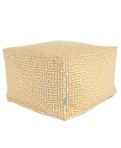 Majestic Home Goods Towers Ottoman Square Pouf 27" X 17" In Yellow