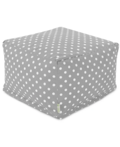 Majestic Home Goods Ikat Dot Ottoman Square Pouf 27" X 17" In Gray