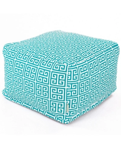 Majestic Home Goods Towers Ottoman Square Pouf 27" X 17" In Teal