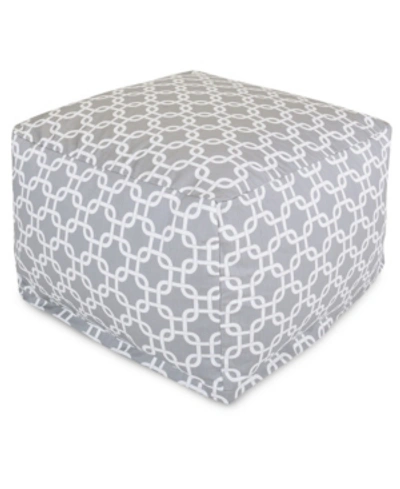 Majestic Home Goods Links Ottoman Square Pouf With Removable Cover 27" X 17" In Gray