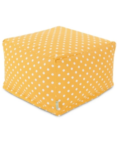 Majestic Home Goods Ikat Dot Ottoman Square Pouf 27" X 17" In Yellow