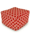 Majestic Home Goods Links Ottoman Square Pouf With Removable Cover 27" X 17" In Red