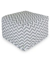 MAJESTIC HOME GOODS CHEVRON OTTOMAN SQUARE POUF WITH REMOVABLE COVER 27" X 17"