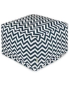 MAJESTIC HOME GOODS CHEVRON OTTOMAN SQUARE POUF WITH REMOVABLE COVER 27" X 17"