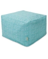 Majestic Home Goods Southwest Ottoman Square Pouf 27" X 17" In Teal
