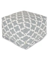 Majestic Home Goods Trellis Ottoman Square Pouf 27" X 17" In Gray