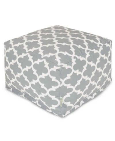 Majestic Home Goods Trellis Ottoman Square Pouf 27" X 17" In Gray