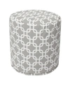 MAJESTIC HOME GOODS LINKS OTTOMAN ROUND POUF WITH REMOVABLE COVER 16" X 17"