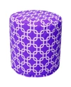 MAJESTIC HOME GOODS LINKS OTTOMAN ROUND POUF WITH REMOVABLE COVER 16" X 17"