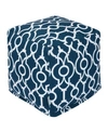 Majestic Home Goods Athens Ottoman Pouf Cube 17" X 17" In Navy