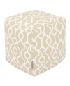 Majestic Home Goods Athens Ottoman Pouf Cube 17" X 17" In Sand