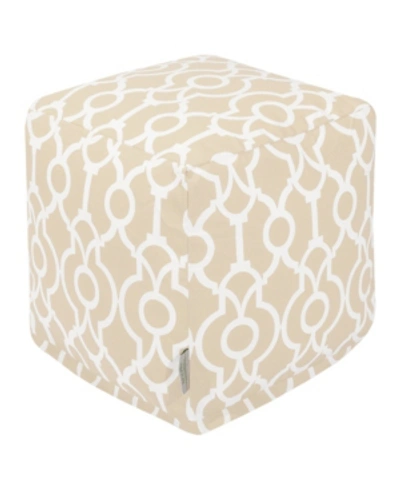 Majestic Home Goods Athens Ottoman Pouf Cube 17" X 17" In Sand