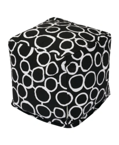 Majestic Home Goods Fusion Ottoman Pouf Cube 17" X 17" In Black