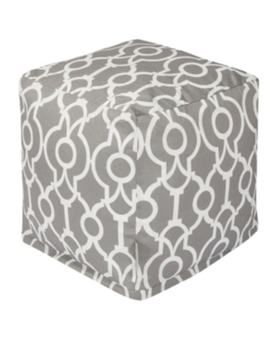 Majestic Home Goods Athens Ottoman Pouf Cube 17" X 17" In Gray